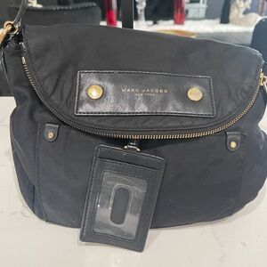 Marc Jacobs Black Shoulder Bag with Gold Accents